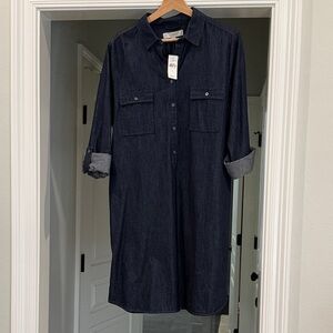 LOFT Indigo Denim Dress size large